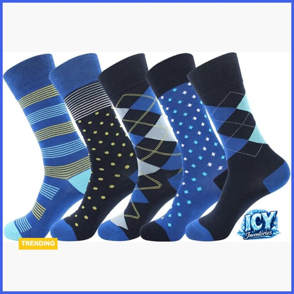 Modal Odor Resistant Dress Socks for Men Cotton Business Crew Patterned